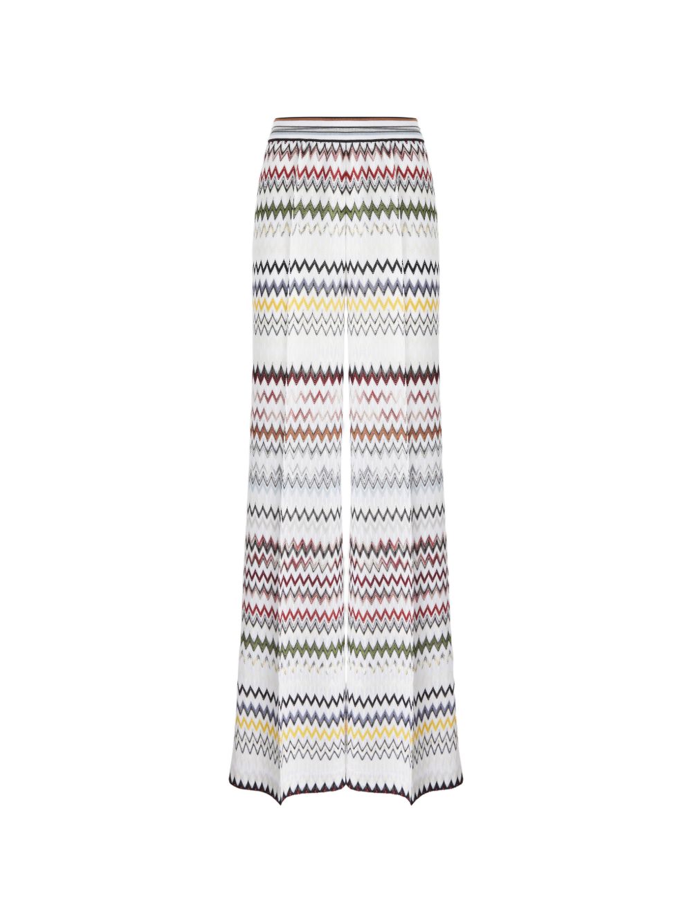 MISSONI Pantaloni in cotone misto viscosa a zig zag multicolore 