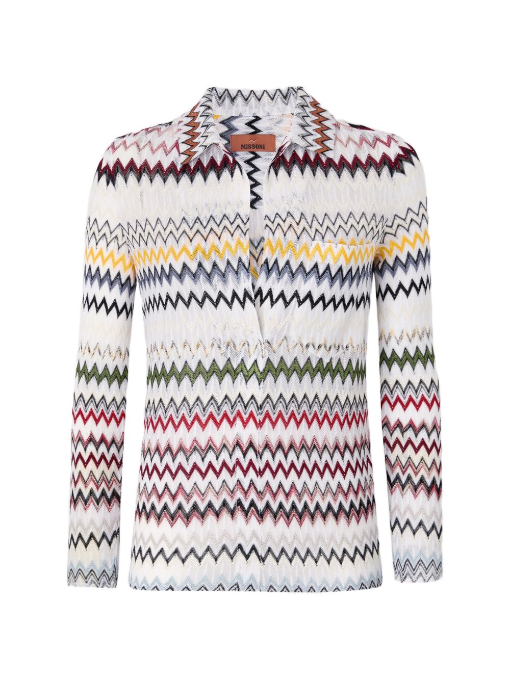 MISSONI T-shirt a maniche lunghe bianca e multicolore 