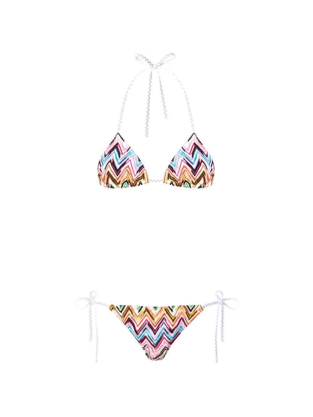 MISSONI Bikini rosa/multicolore con motivo a zigzag 