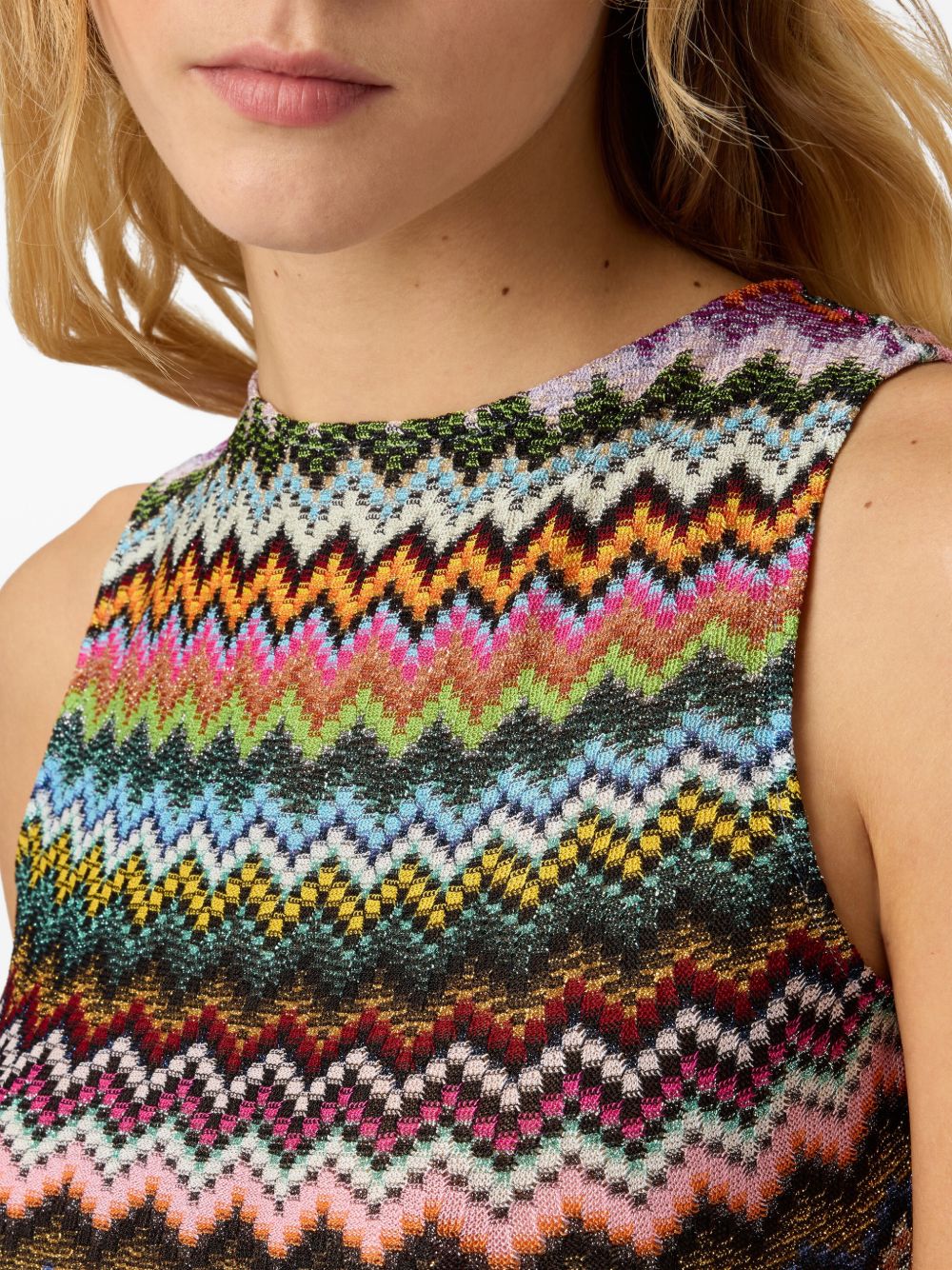 MISSONI Abito corto multicolore con motivo a zig-zag 