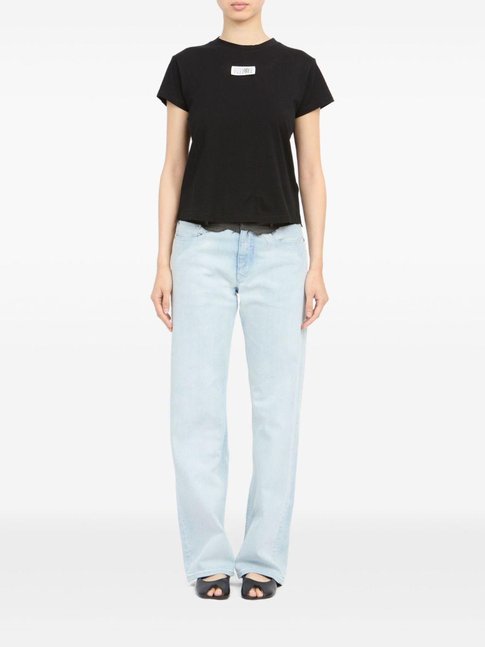 MM6 MAISON MARGIELA T-shirt a maniche corte in cotone nero 