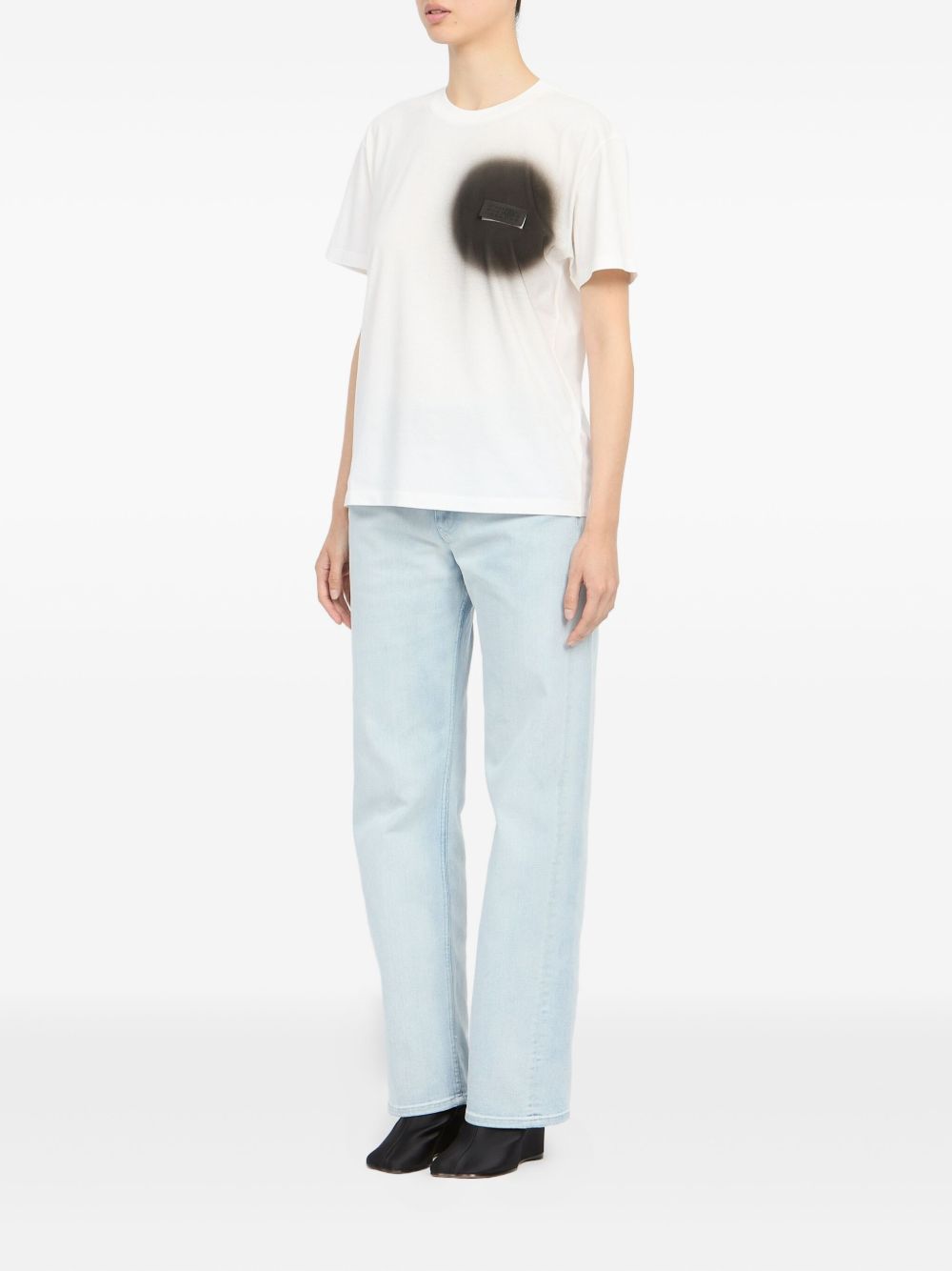 MM6 MAISON MARGIELA T-shirt bianca con grafica sul petto 
