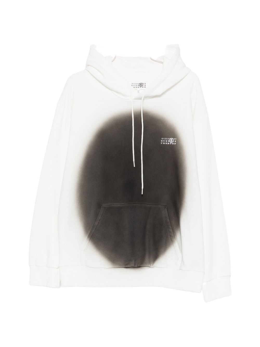 MM6 MAISON MARGIELA Felpa in cotone bianco con cerchio nero 