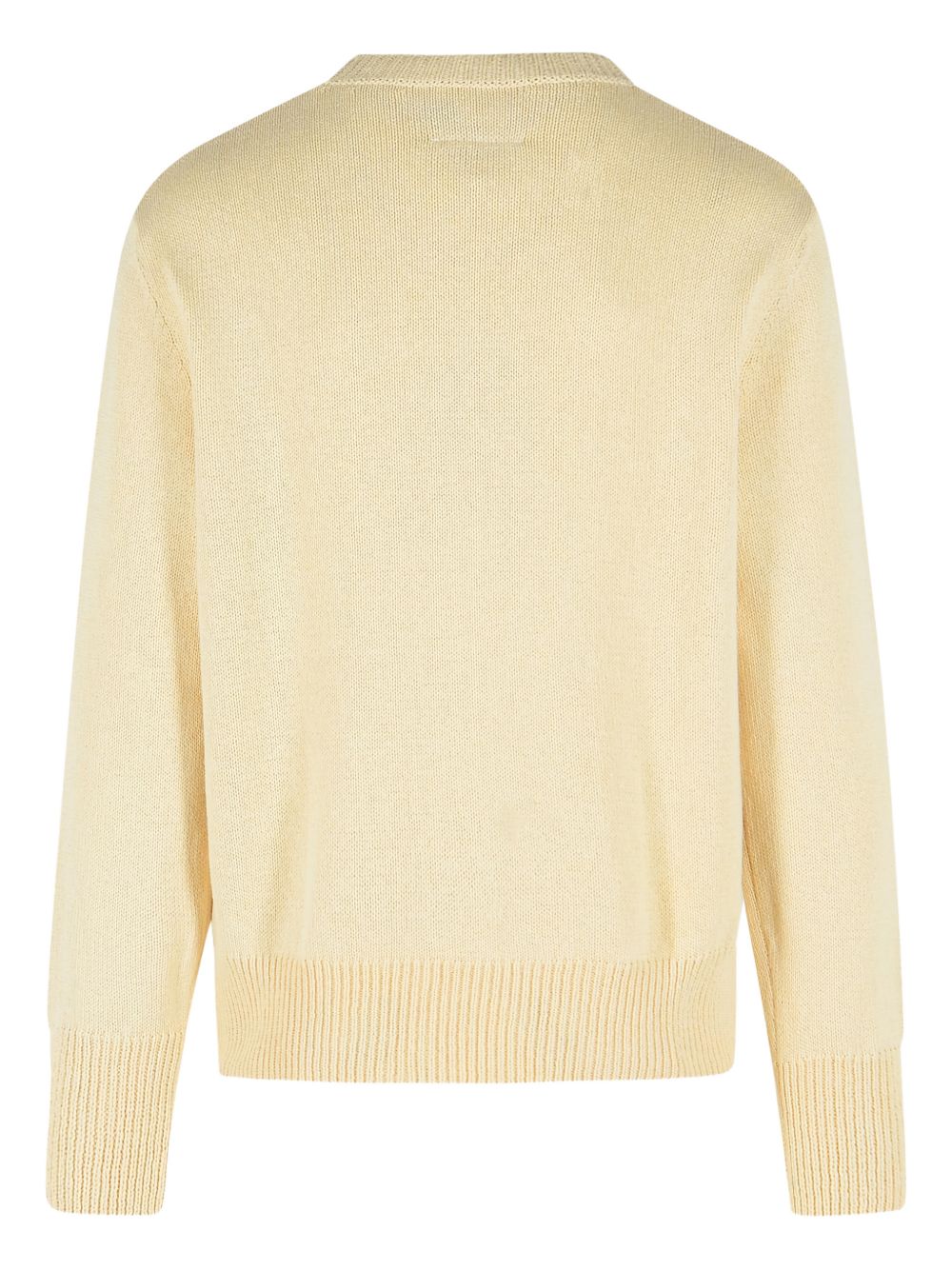 MM6 MAISON MARGIELA Maglia gialla girocollo con stampa grigia 