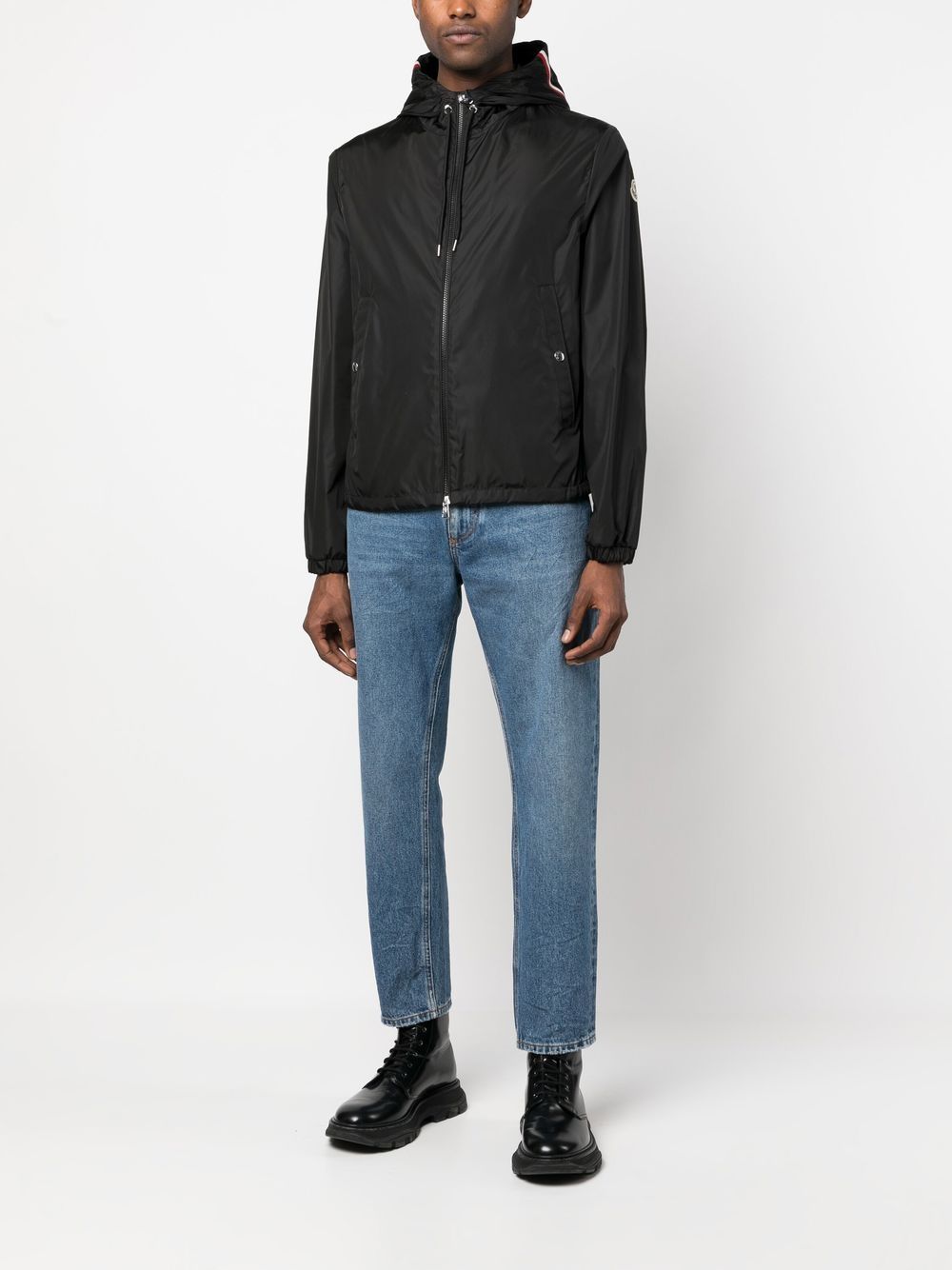 MONCLER Giacca a vento con cappuccio nero 