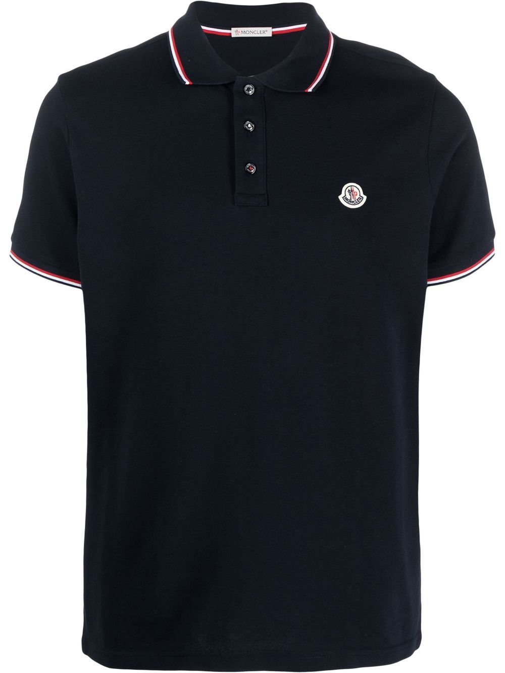 MONCLER Polo in cotone blu 