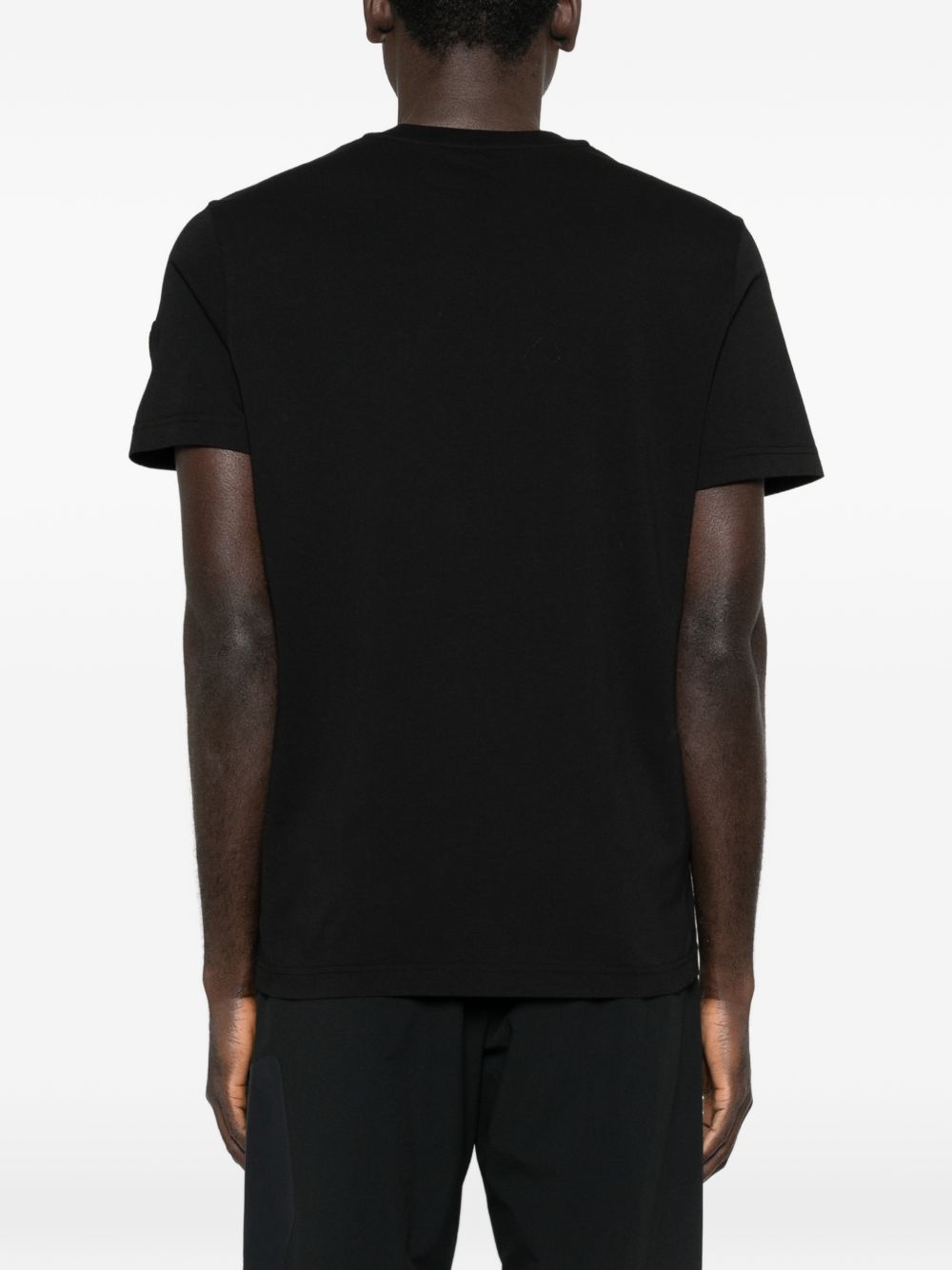 MONCLER T-shirt in cotone nero con stampa 