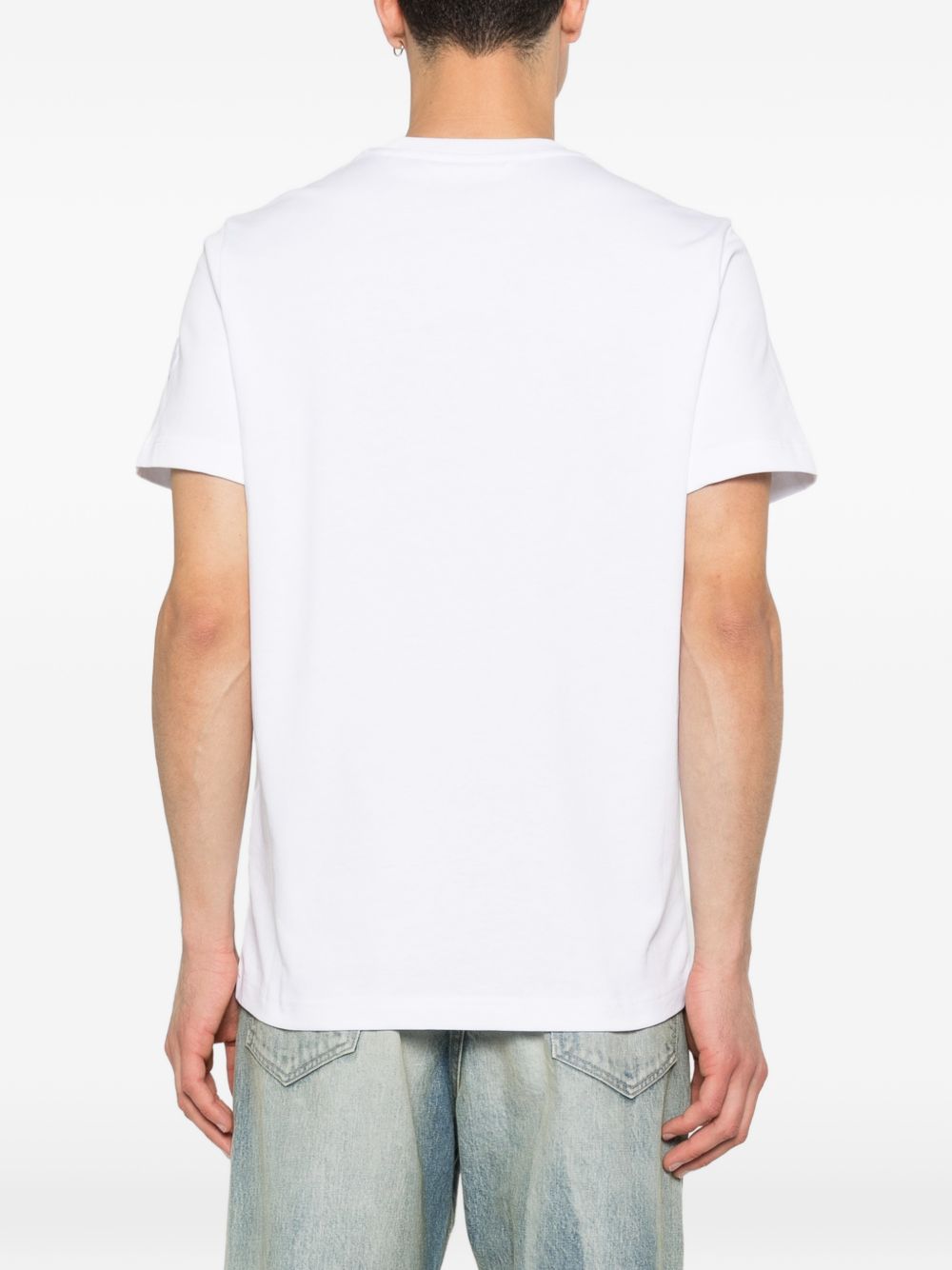 MONCLER T-shirt in cotone bianco con logo 
