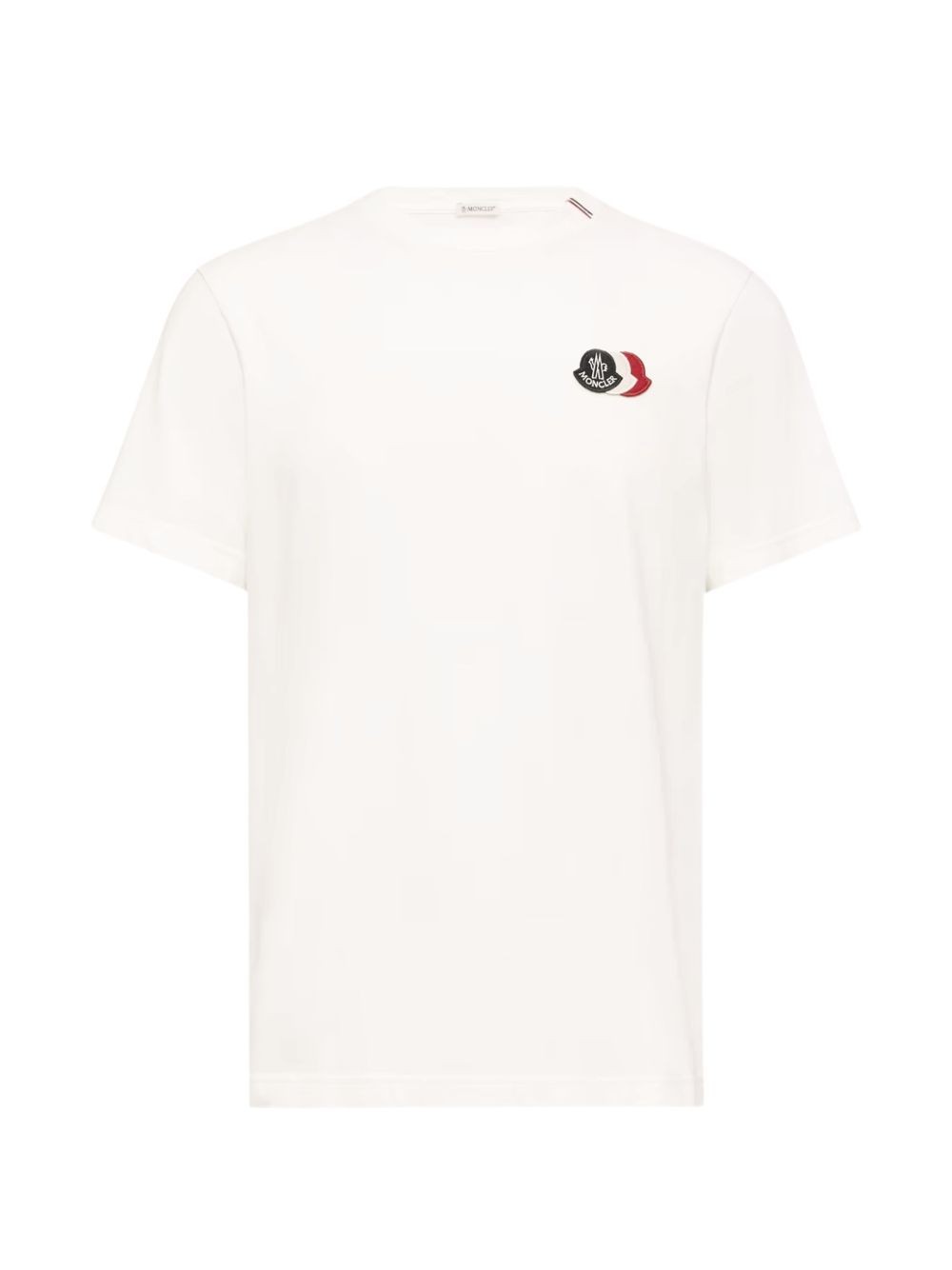 MONCLER T-shirt in cotone bianco con triplo logo 