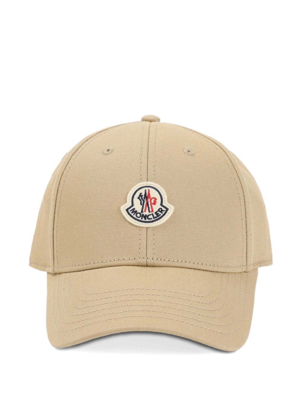 MONCLER Cappello da baseball beige con logo ricamato 