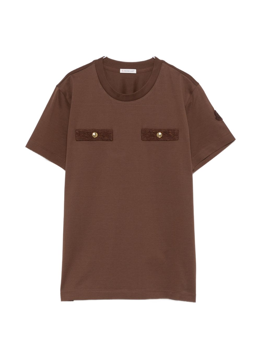 MONCLER T-shirt marrone a maniche corte 