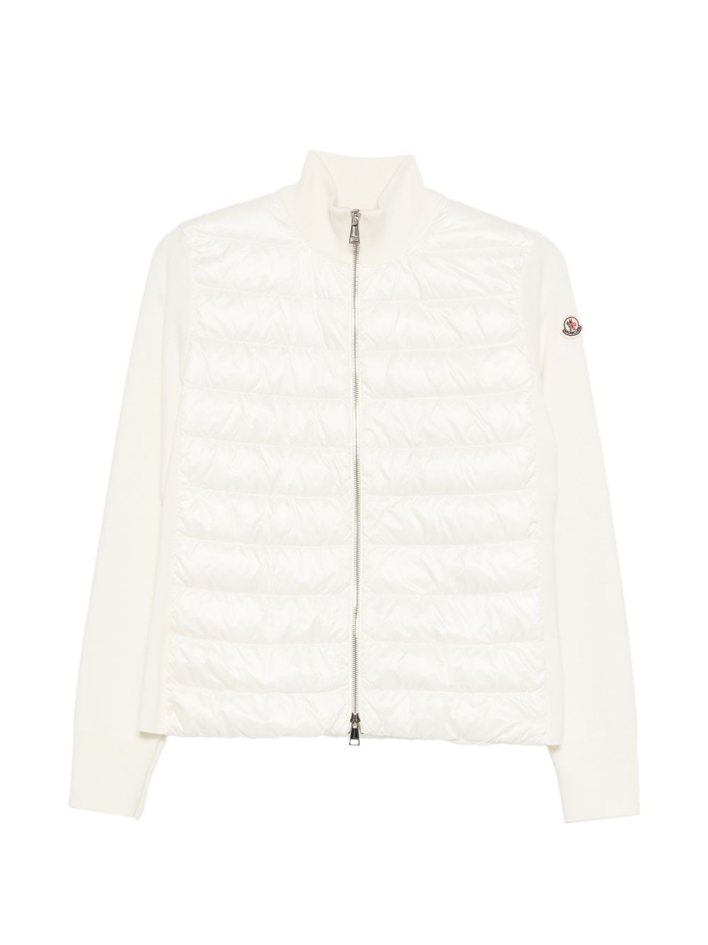 MONCLER Giacca cardigan bianca con inserti 