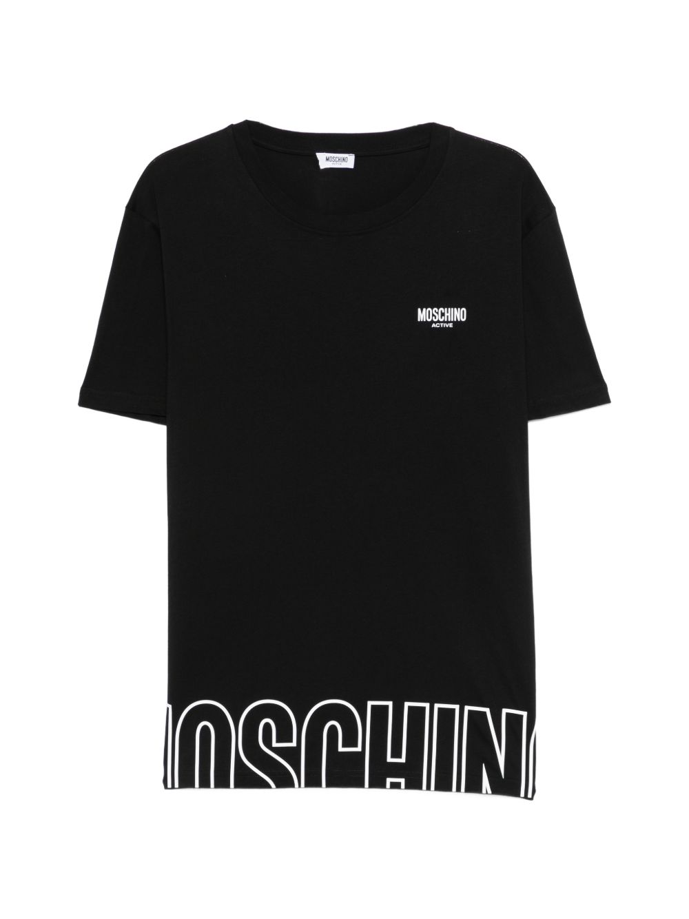 MOSCHINO UNDERWEAR T-shirt nera con logo e design grafico 