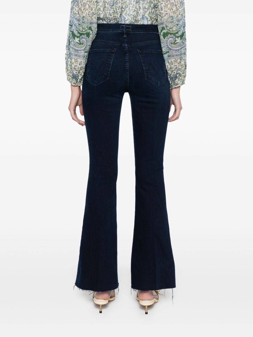 MOTHER Jeans a zampa The Weekender Fray blu 
