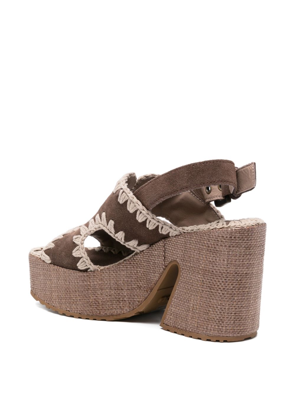 MOU Sabot mules in suede marrone con plateau 
