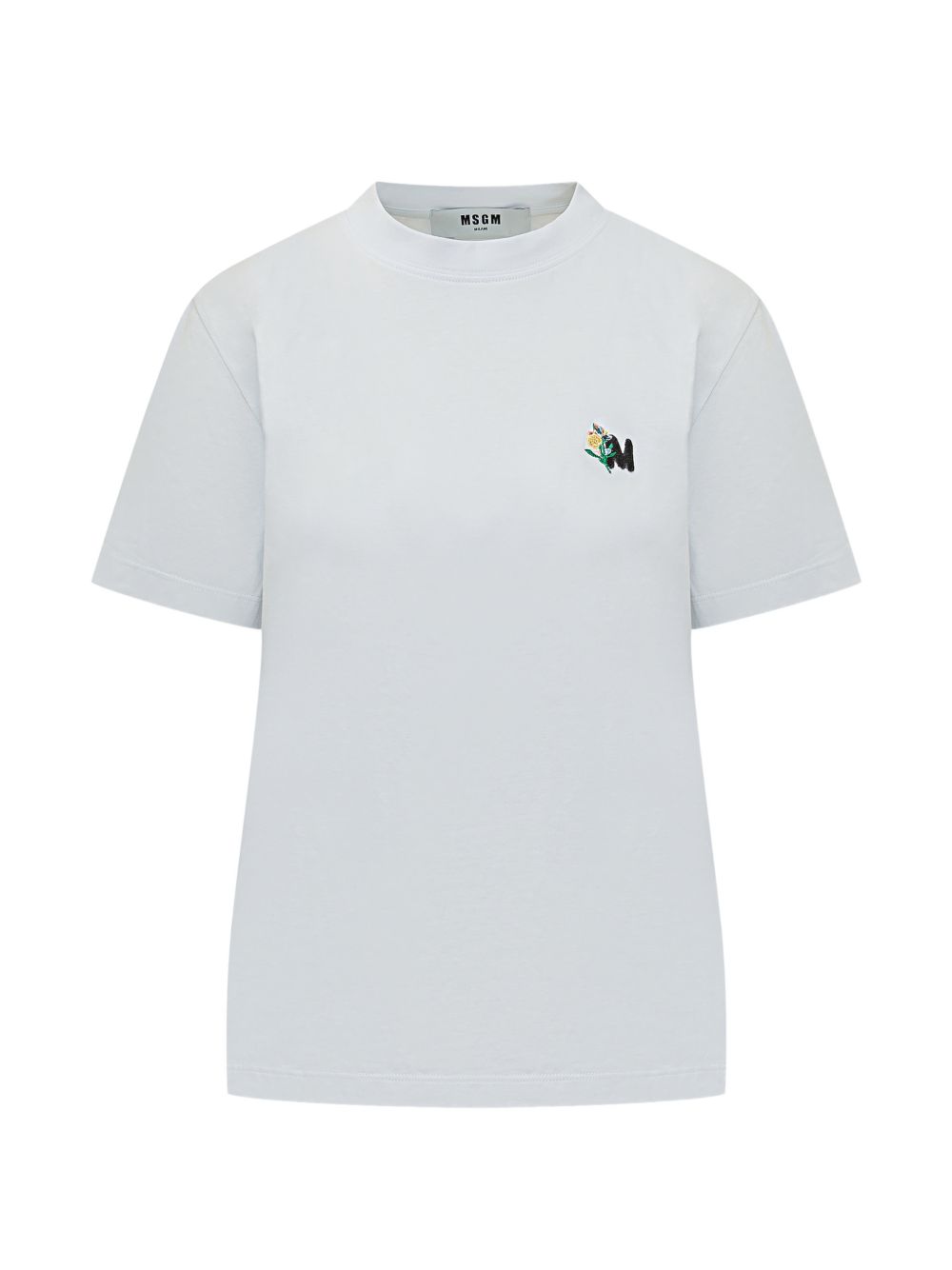 MSGM T-shirt in cotone bianco con stampa logo 