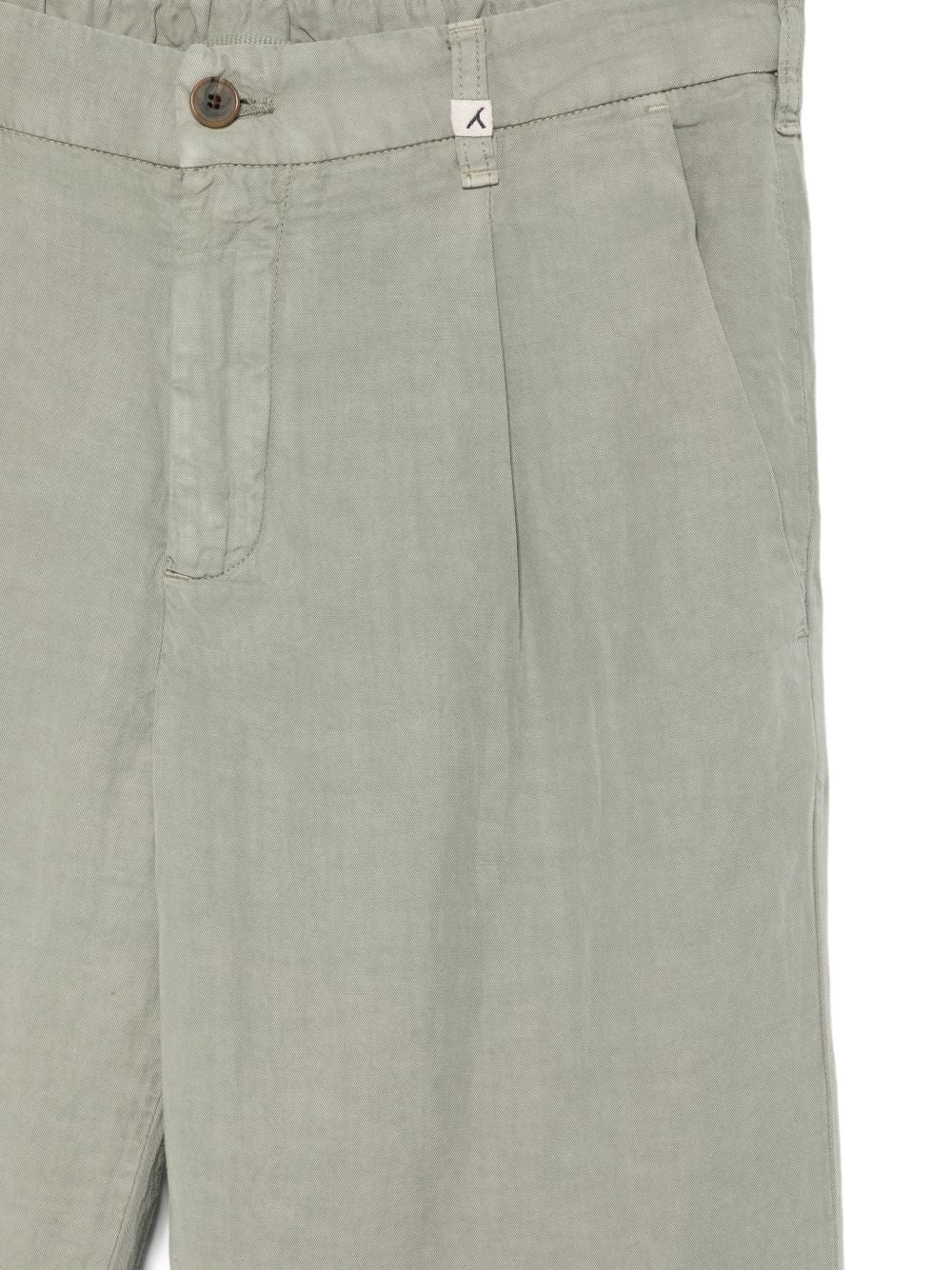 MYTHS Pantaloni in misto lino grigio con pence 