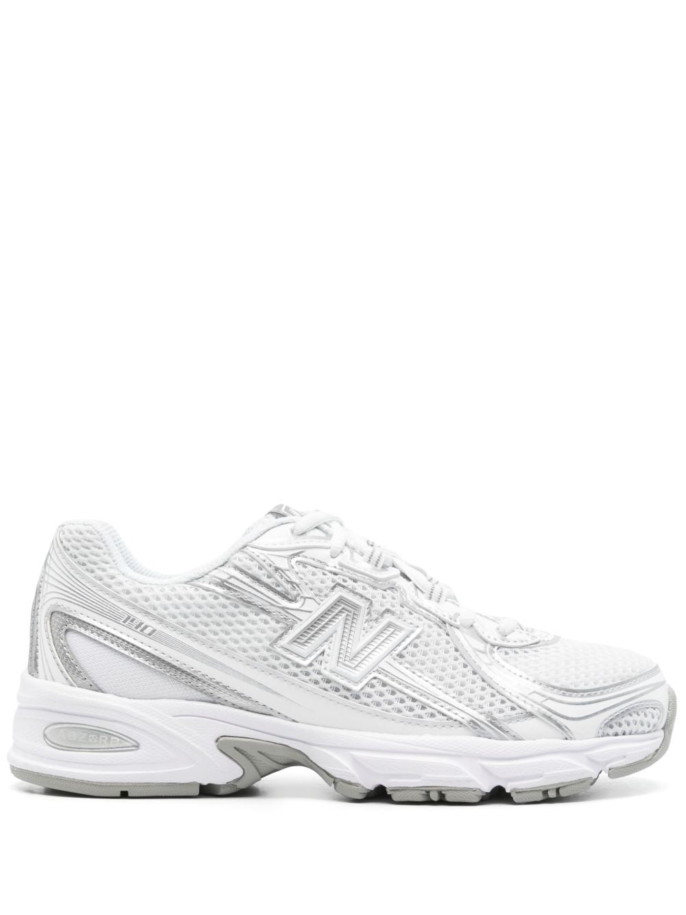 NEW BALANCE Sneakers bianche e argentate 