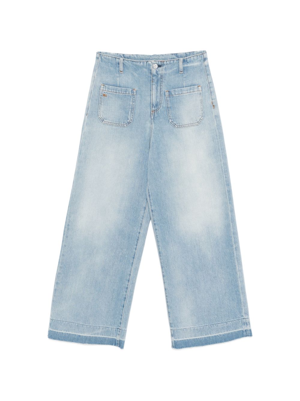 NINE IN THE MORNING Jeans Naia in denim azzurro a gamba ampia 