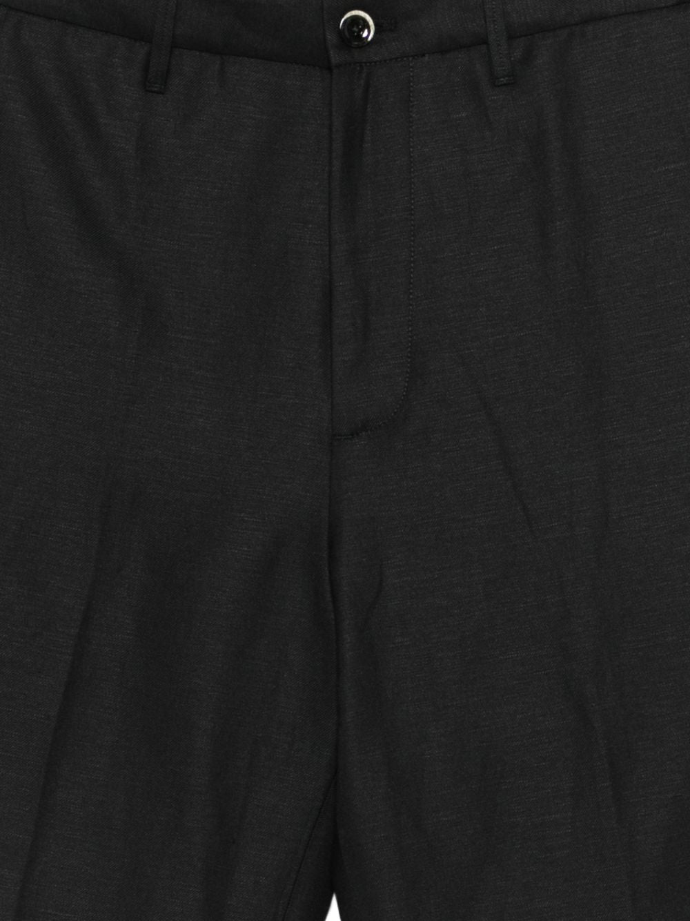NINE IN THE MORNING Pantaloni in lana misto lino neri 