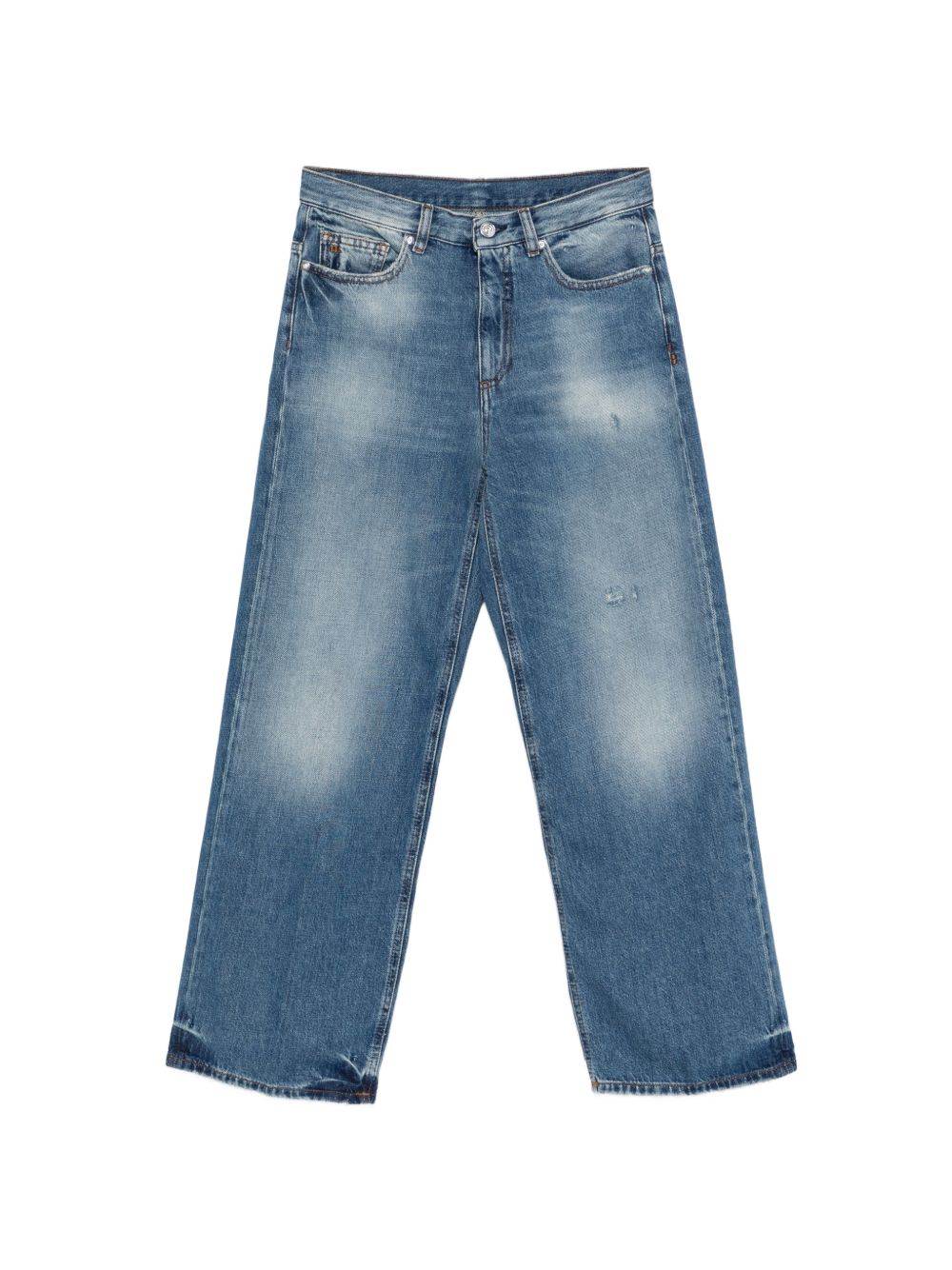 NINE IN THE MORNING Jeans Elsa in blu con effetto distressed 
