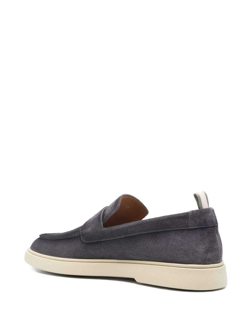 OFFICINE CREATIVE Mocassini in suede blu con design a pannelli 