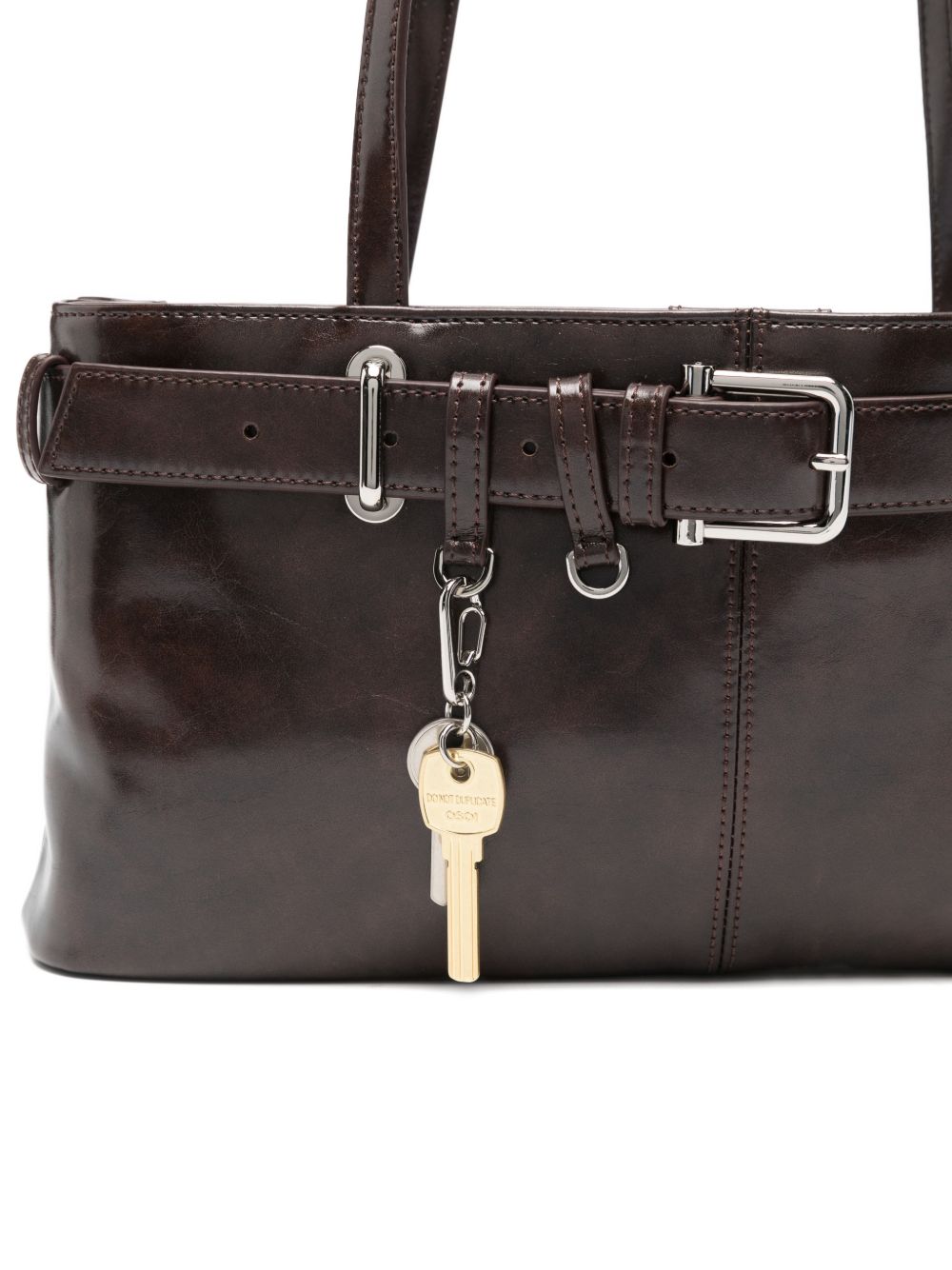 OSOI Borsa a spalla Brocle in pelle marrone 