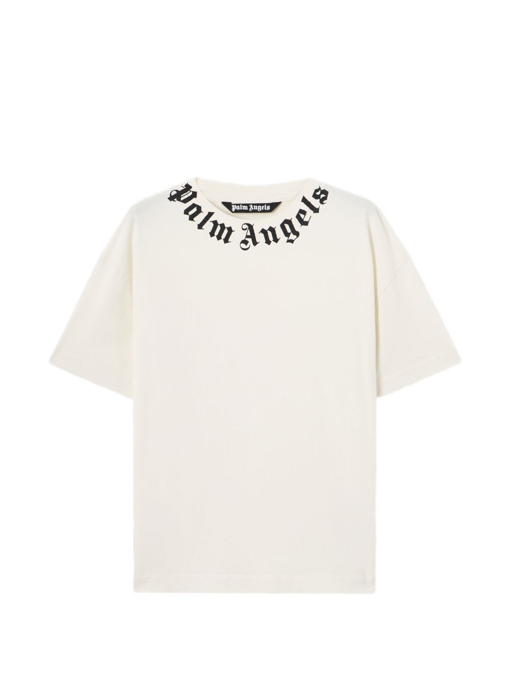 PALM ANGELS T-shirt in cotone bianco con logo nero 