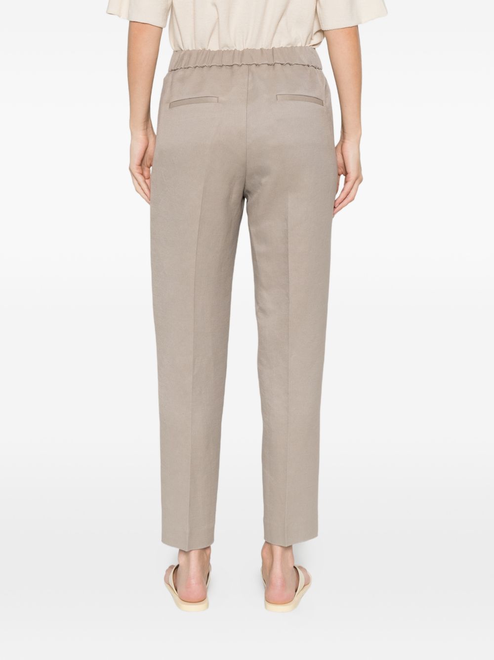 PESERICO Pantaloni marroni con elastico in vita 