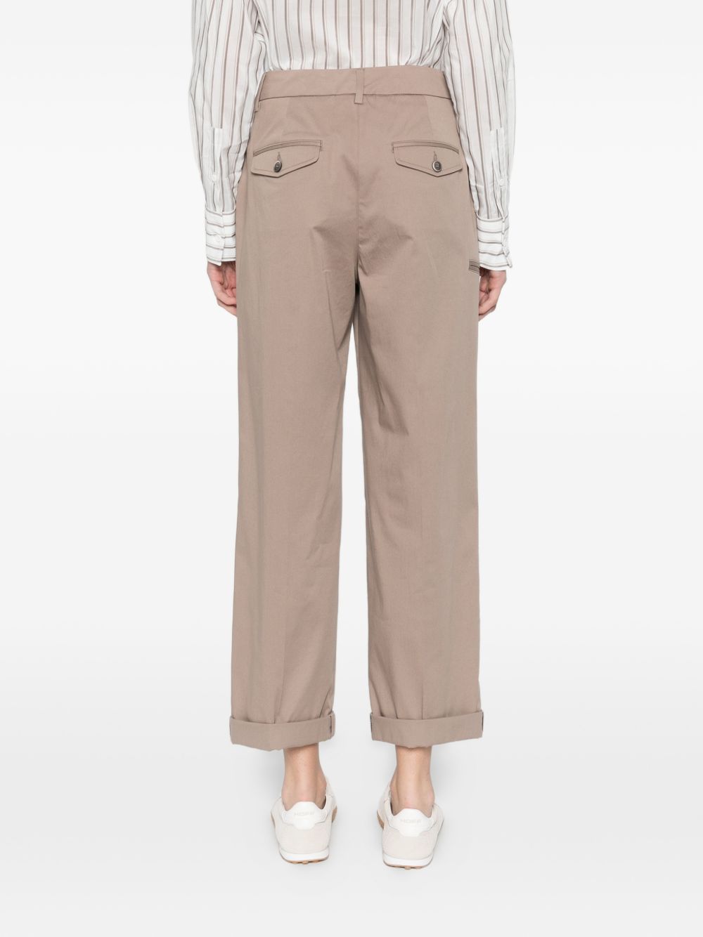 PESERICO Pantaloni beige con pinces e risvolti 