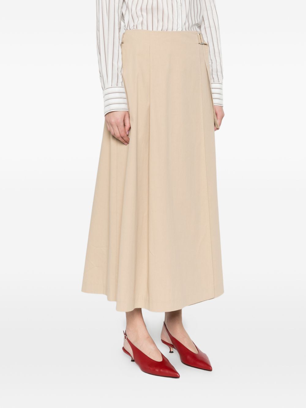 PESERICO Gonna lunga beige con fibbia 