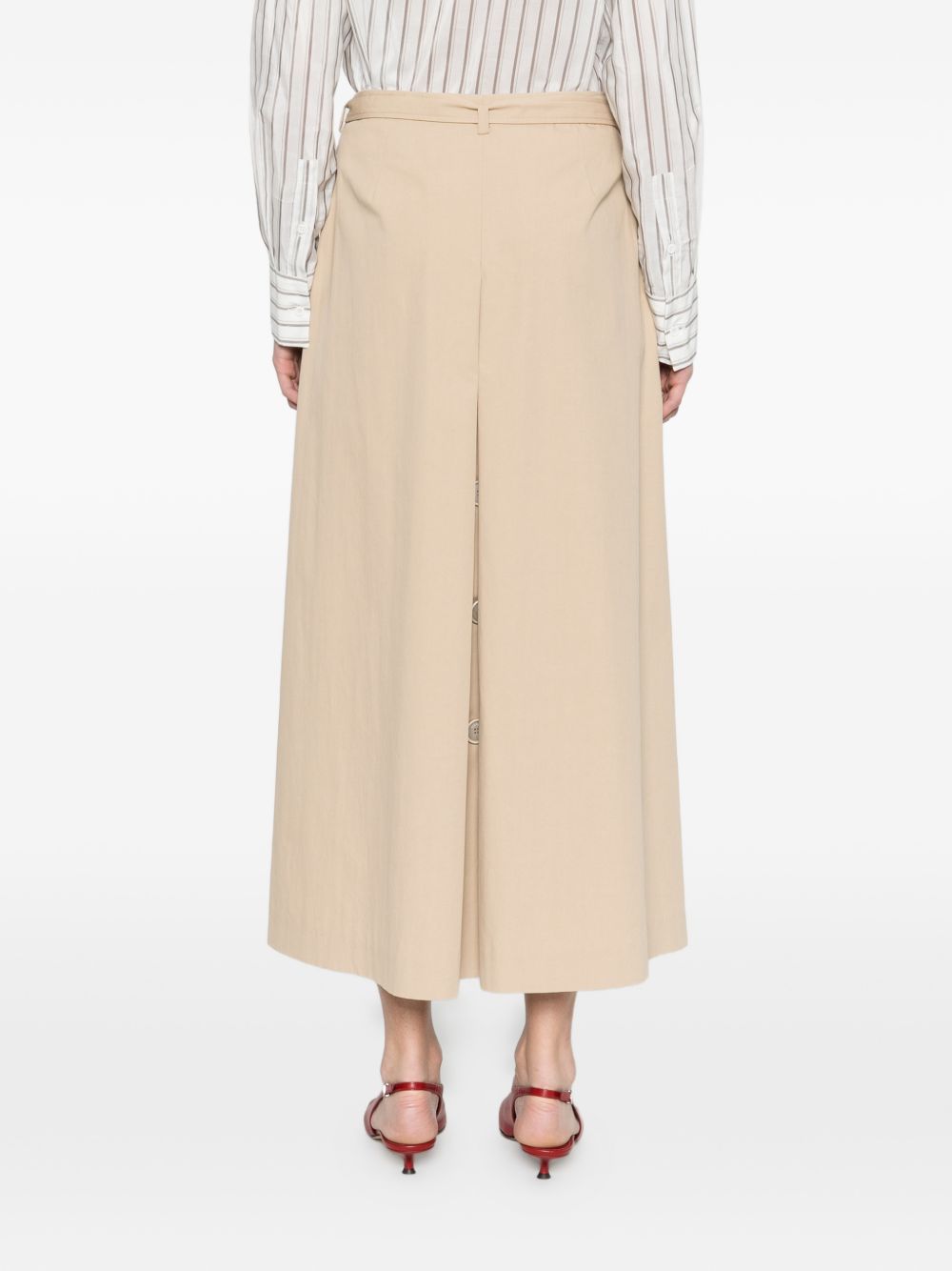 PESERICO Gonna lunga beige con fibbia 