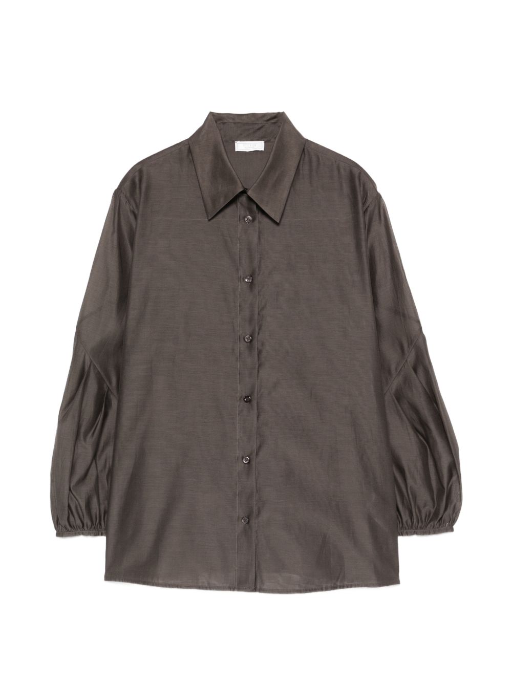 PESERICO Camicia marrone con maniche a palloncino 