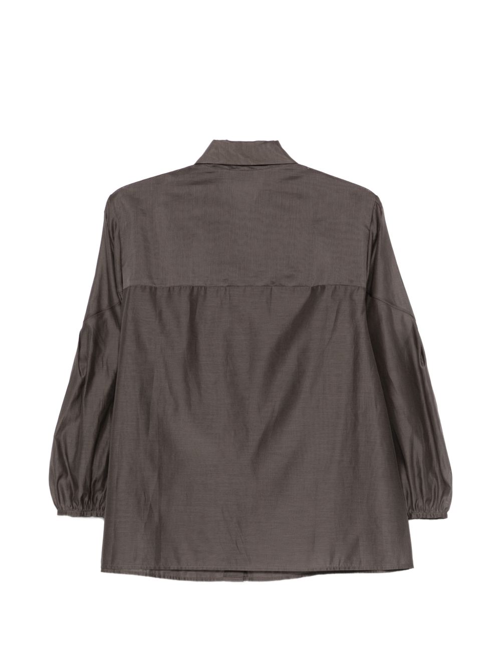 PESERICO Camicia marrone con maniche a palloncino 