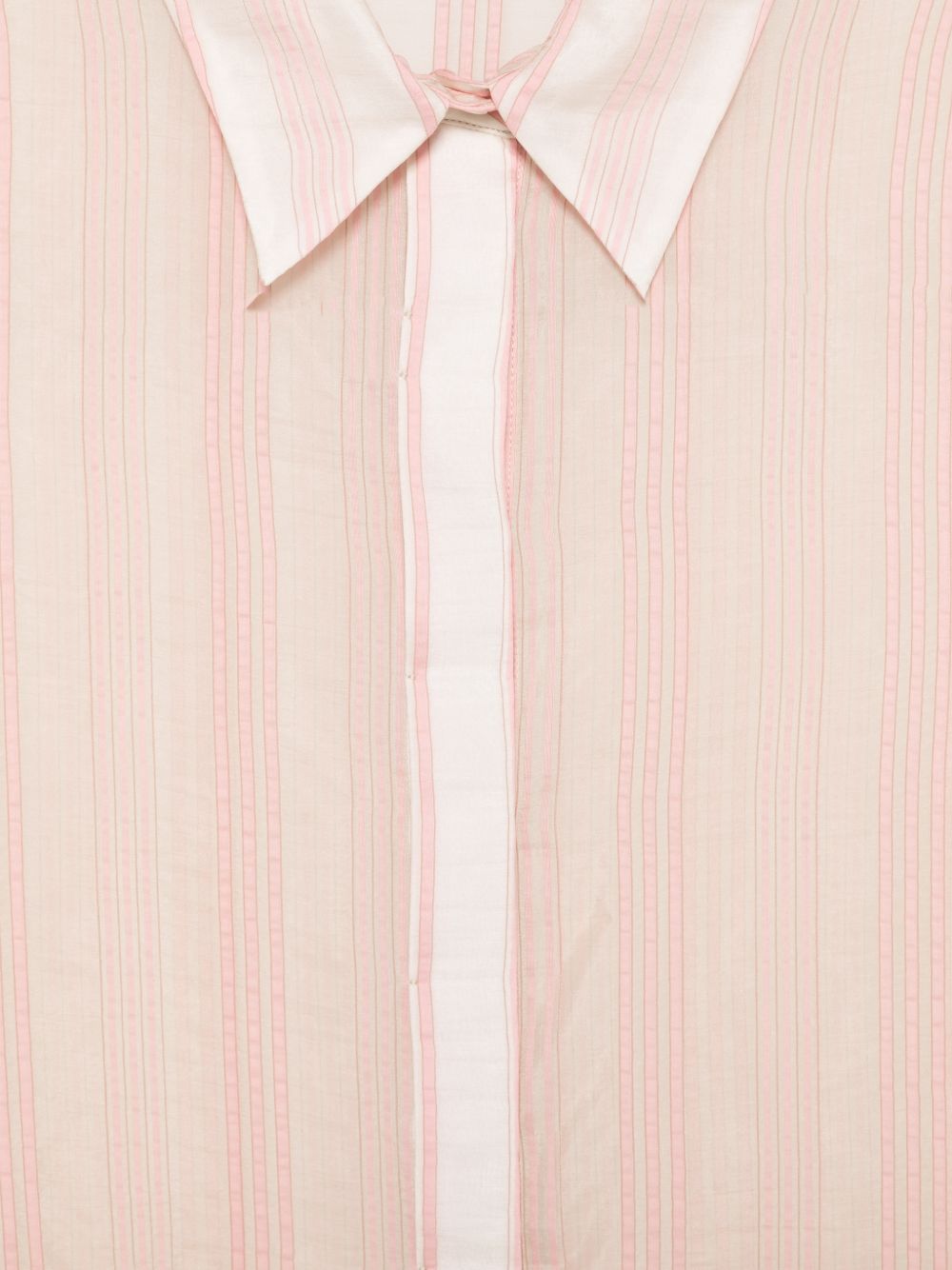 PESERICO Camicia a righe semitrasparente rosa 