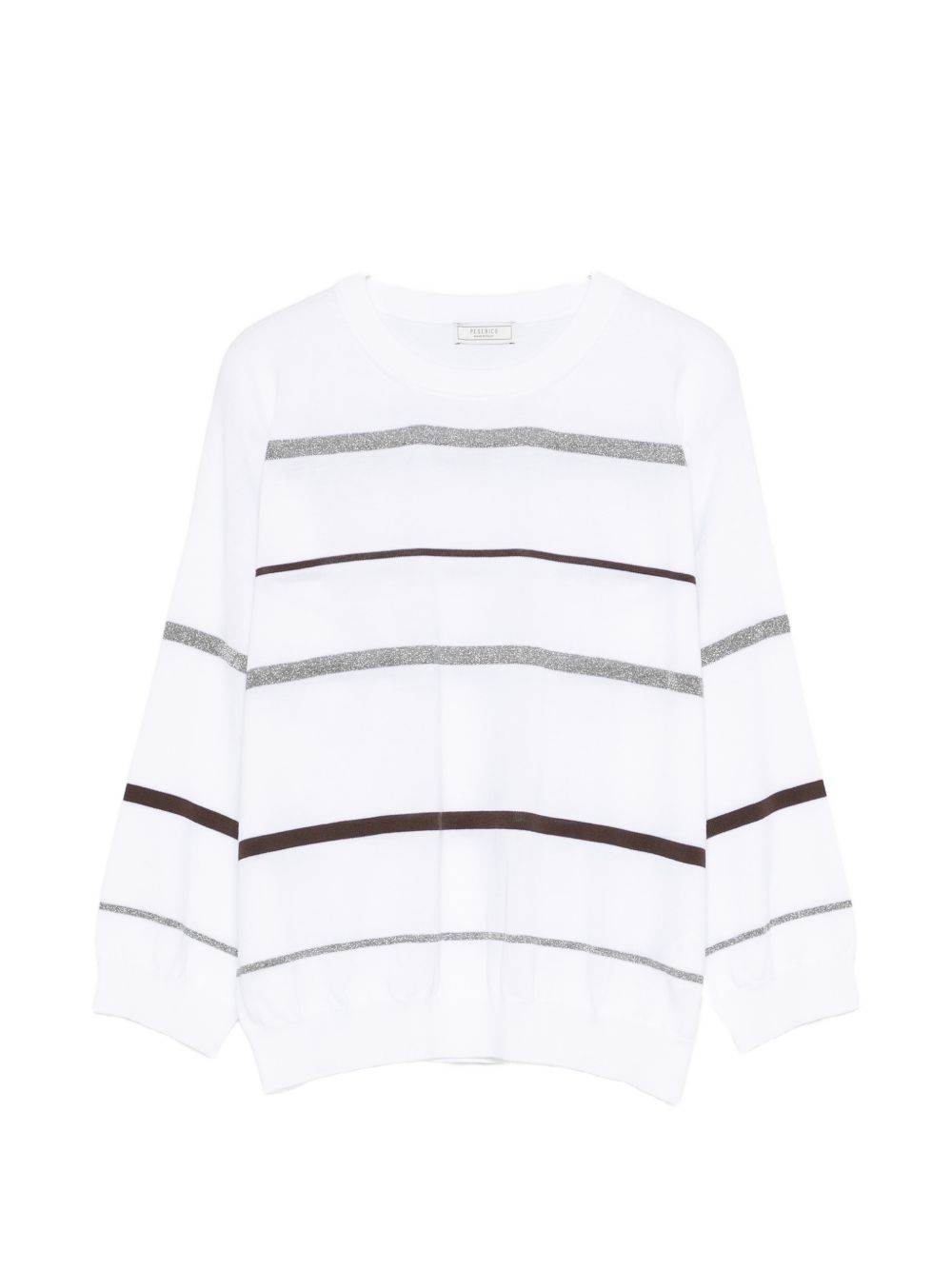 PESERICO T-shirt bianca a righe 