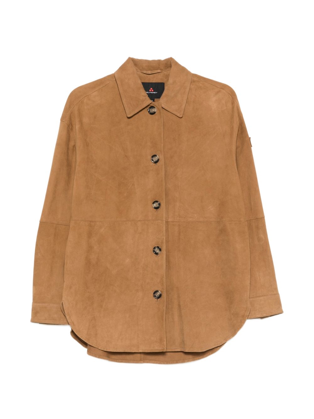 PEUTEREY Giacca Lya in pelle scamosciata color cammello 
