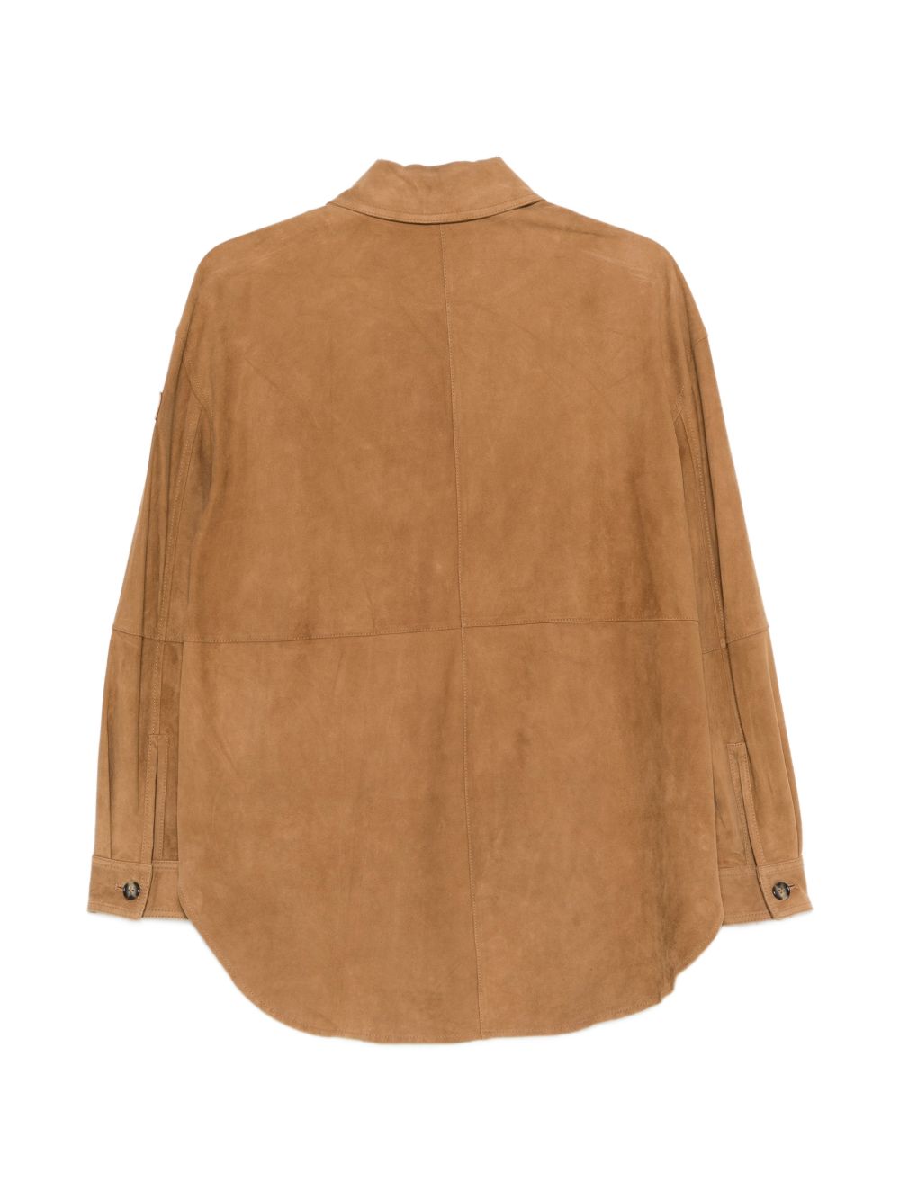 PEUTEREY Giacca Lya in pelle scamosciata color cammello 