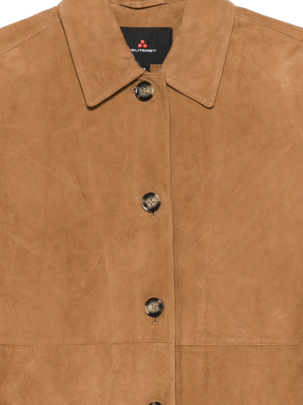 PEUTEREY Giacca Lya in pelle scamosciata color cammello 