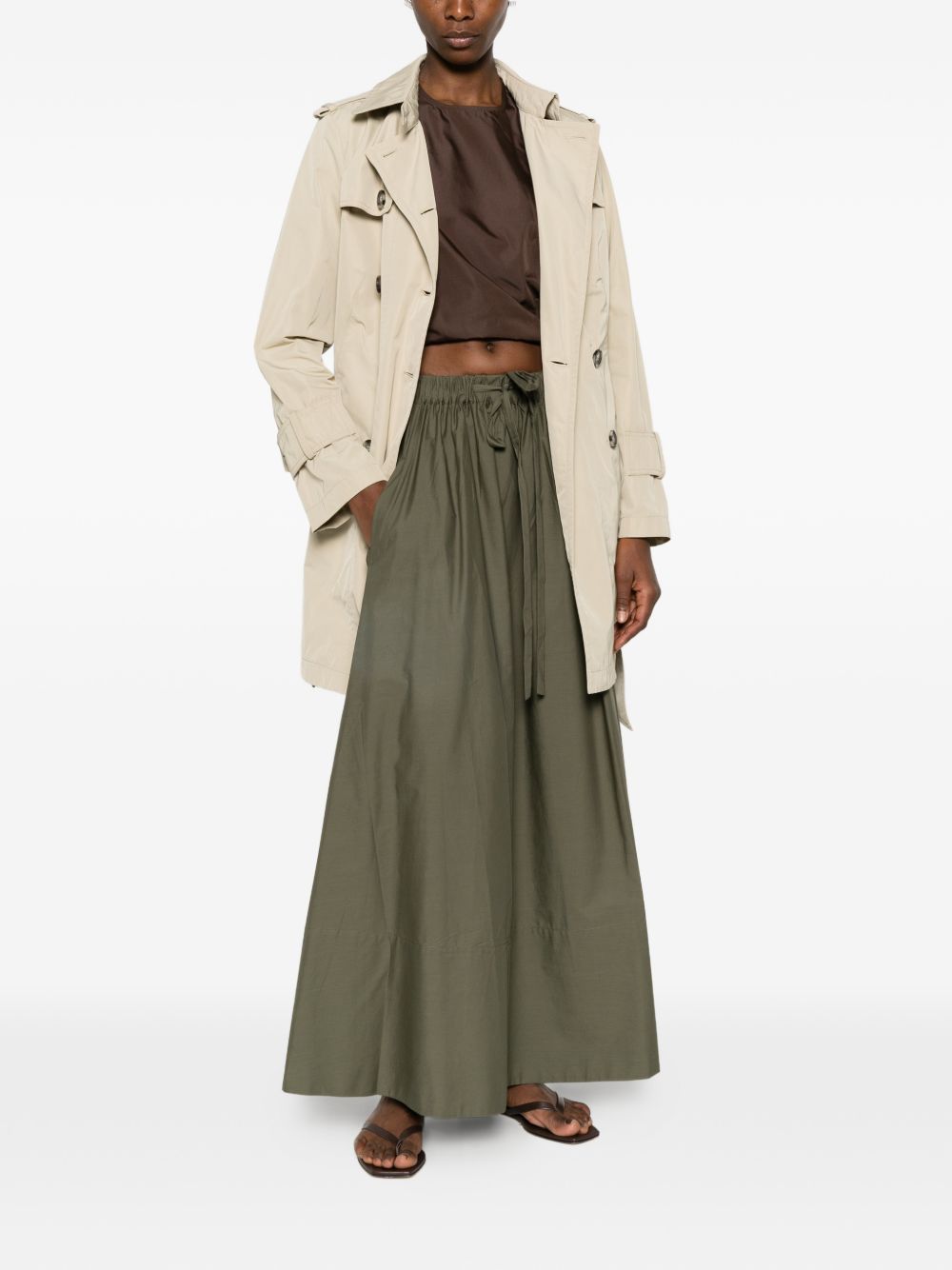 PEUTEREY Trench doppiopetto Knude con citura in vita beige 