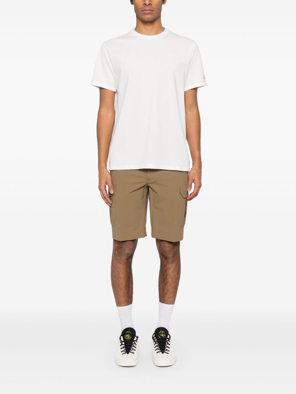 PEUTEREY T-shirt bianca con logo a maniche corte 