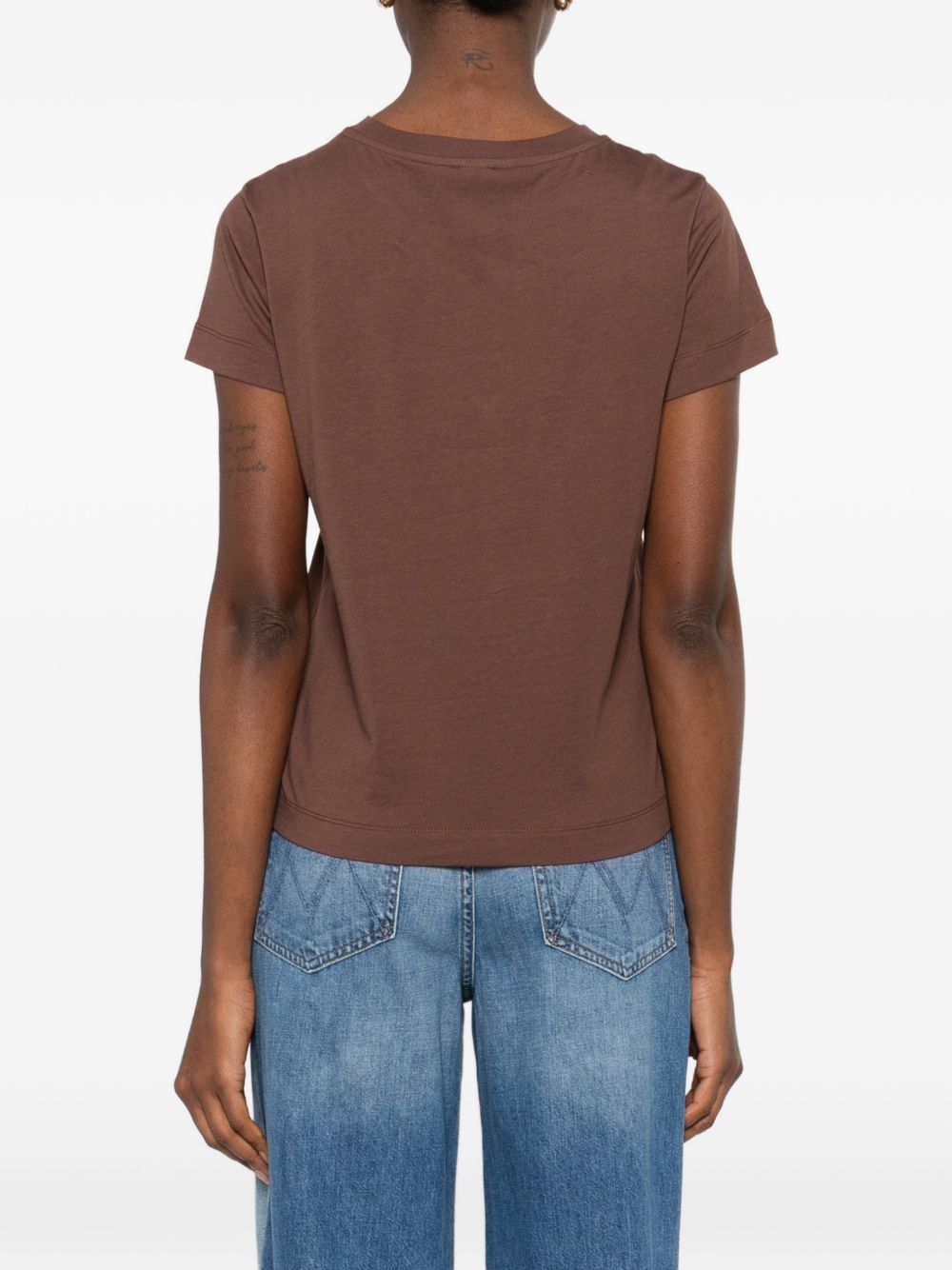 PINKO T-shirt marrone con logo bianco 