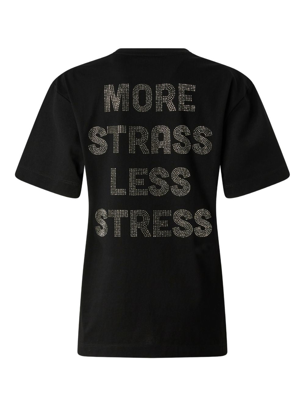PINKO T-shirt nera con strass 'Strepitoso' 