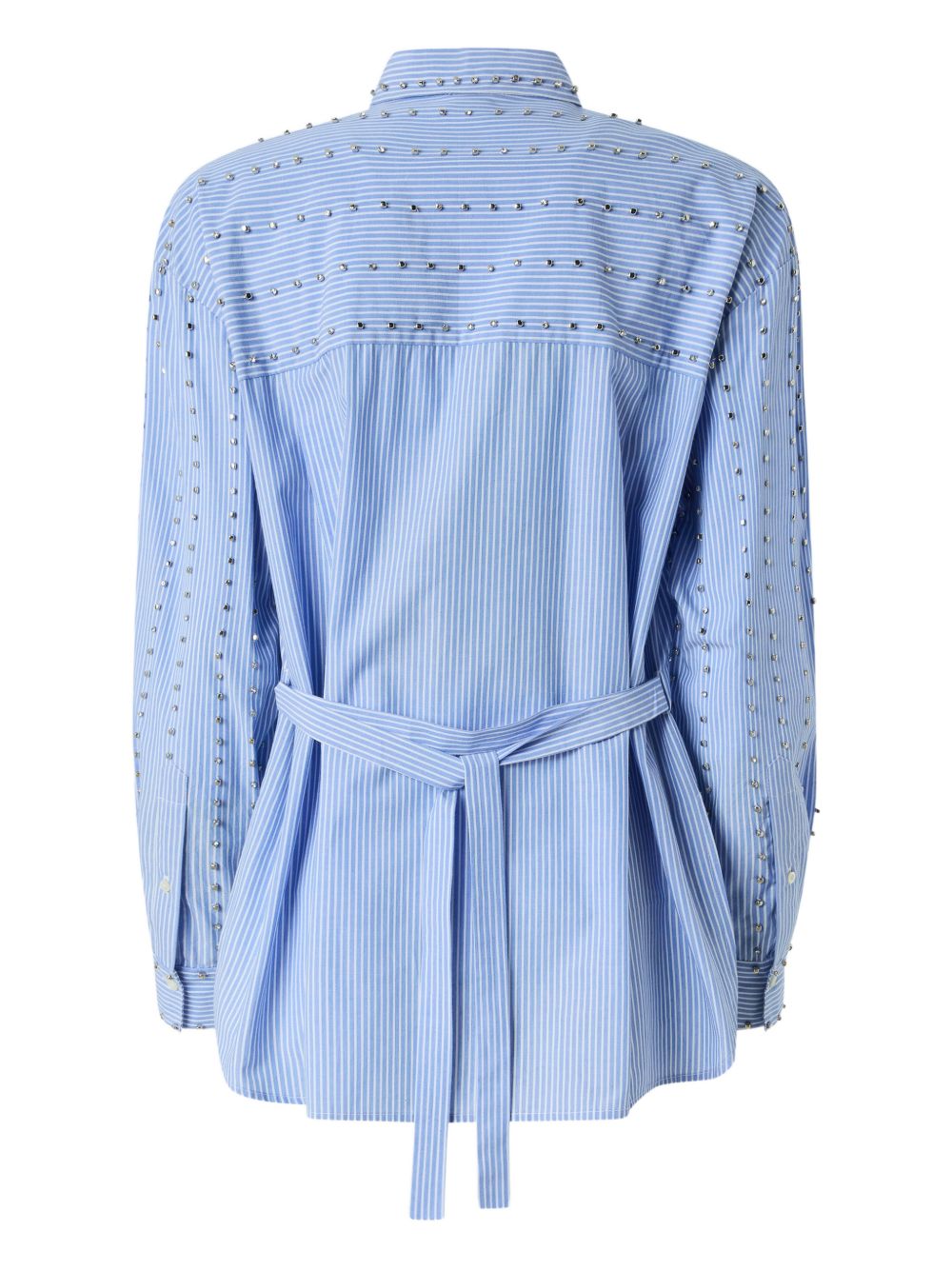PINKO Camicia Carley in cotone azzurro con colletto classico 