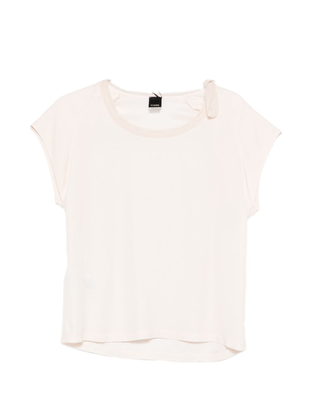 PINKO Maglietta rosa con fiocco laterale sul collo 