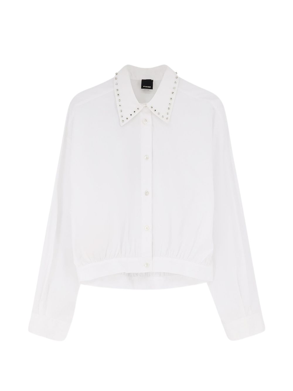 PINKO Camicia Charita in cotone bianco con applicazioni 