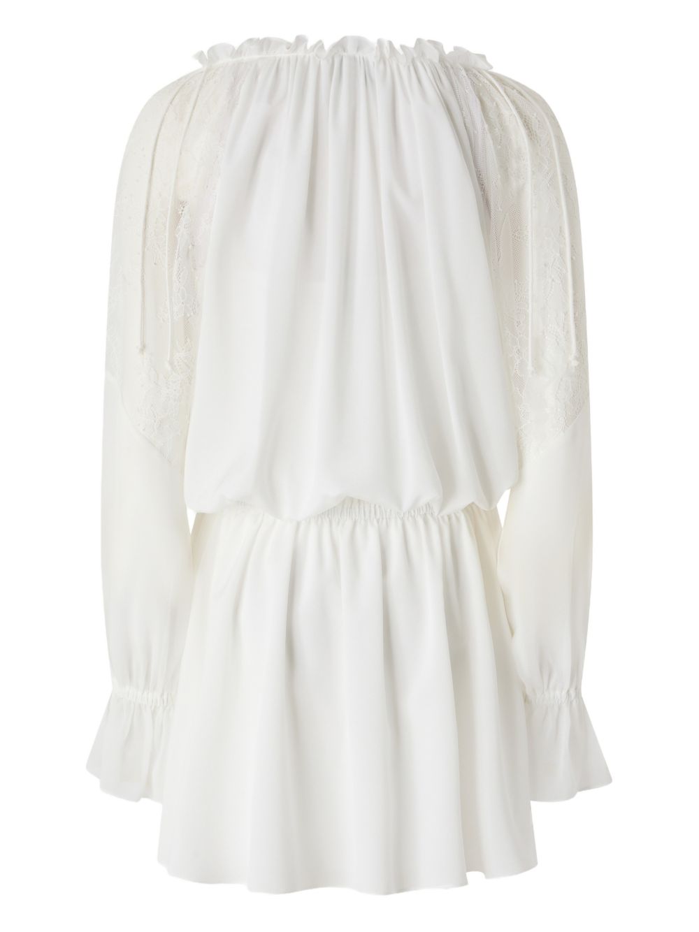 PINKO Abito corto Aggie in cotone bianco con pizzo 