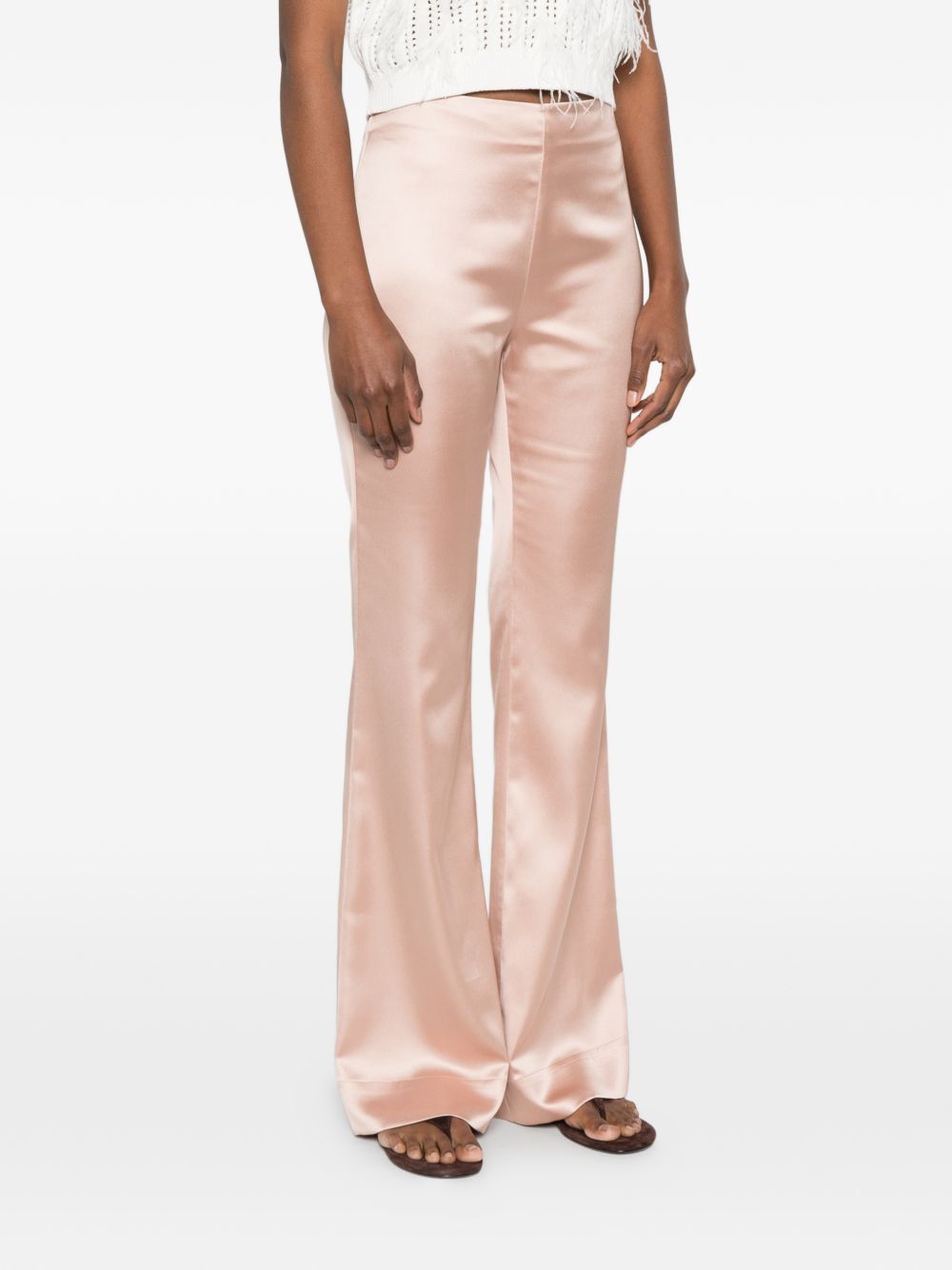 PINKO Pantaloni Pinolo rosa satinati 