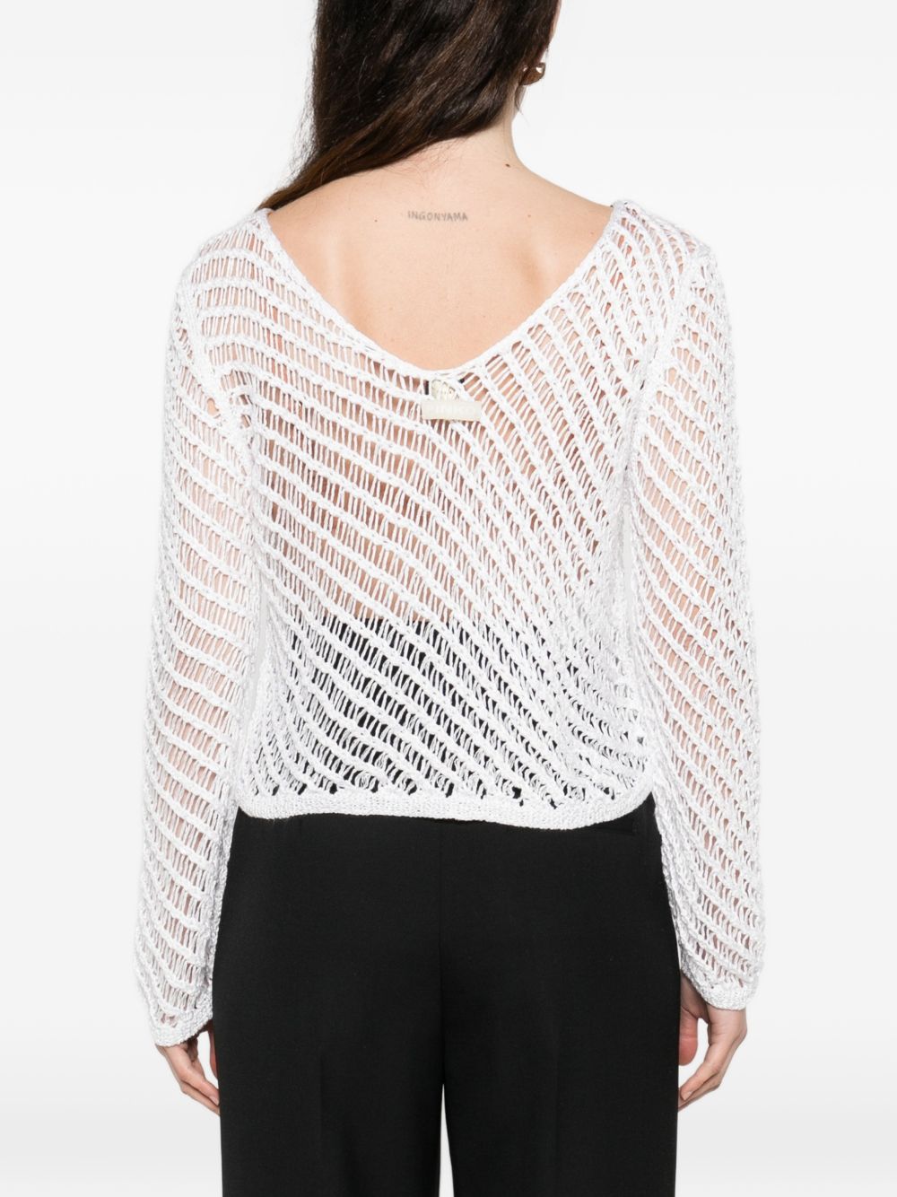 PINKO Maglia Faglia bianca a rete 