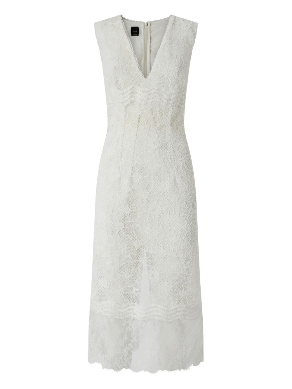 PINKO Abito bianco in pizzo con scollo a V 